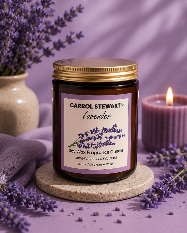 Lavender handmade candle.