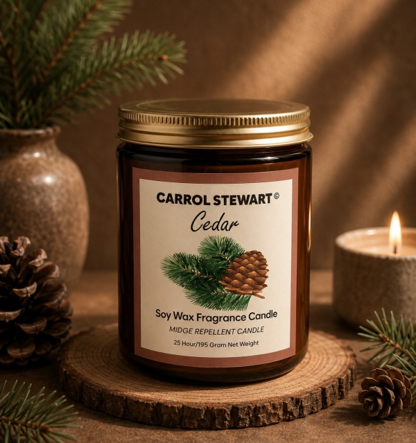 Cedar scented candle